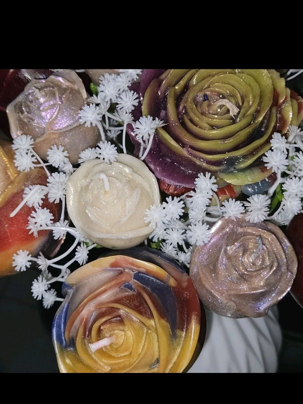 Stunning Realistic 16 Wax Rose Candles + Bonus Butterfly Bouquet Awesome Gift